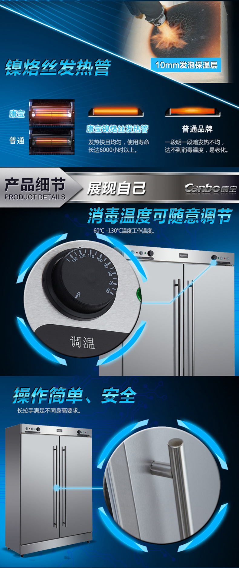 Canbo/康寶RTP700G-1消毒柜商用消毒碗柜雙門紅外線熱風循環(huán)正品