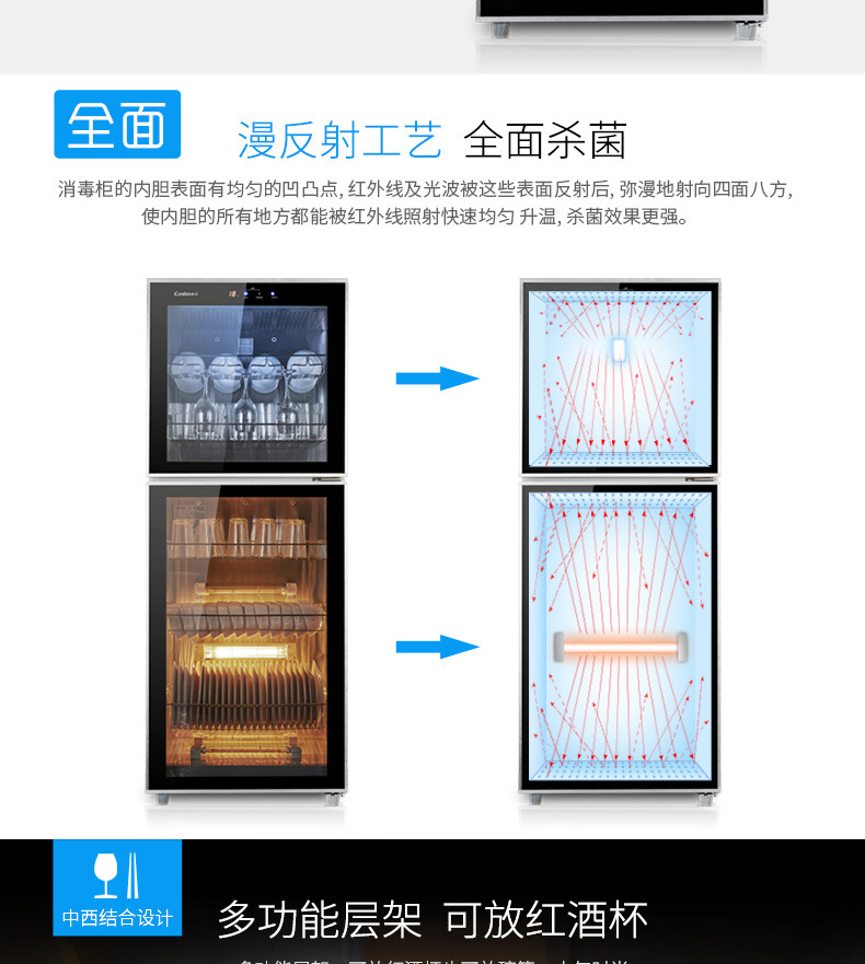 Canbo/康寶 ZTD300K-2U消毒柜立式家用飯店食堂餐具商用消毒碗柜