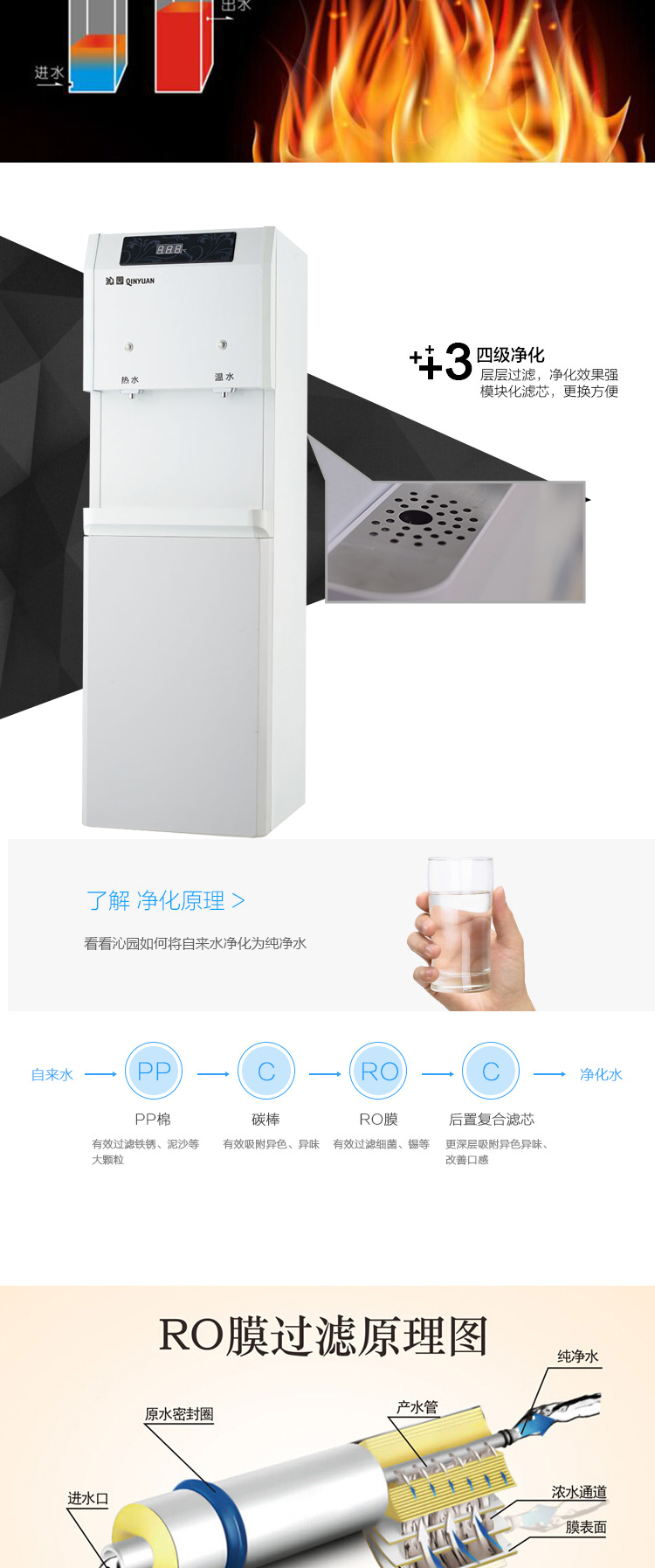 現貨銷售高檔商用純水直飲機 商用ro反滲透凈水器 直飲商用飲水機