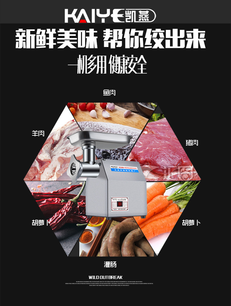 凱燕牌12型絞肉機(jī)家用商用電動(dòng)多功能碎肉機(jī)超強(qiáng)動(dòng)力