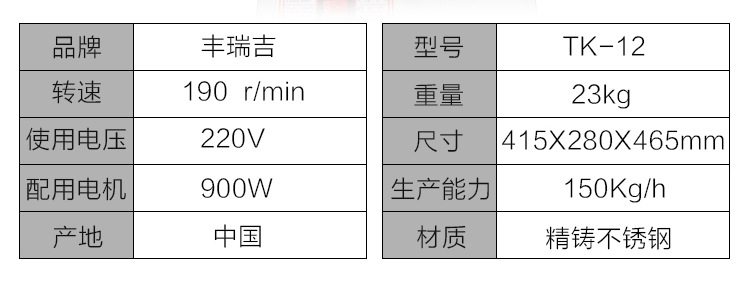 豐瑞吉 12型 電動商用多功能不銹精鑄鋼灌腸絞雞架絞牛肉絞肉機(jī)