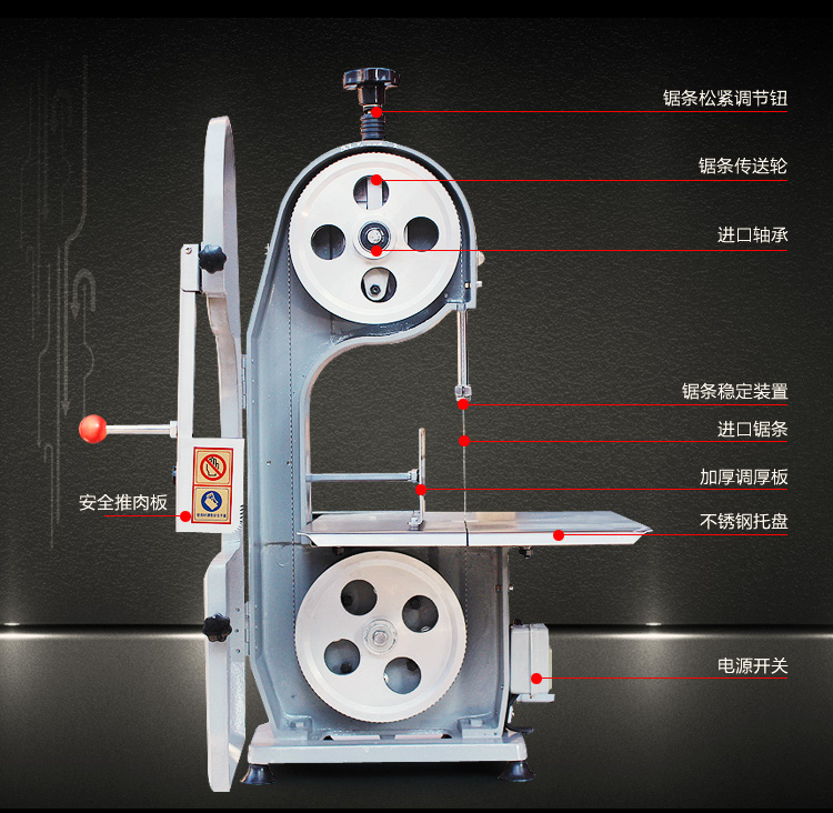金匯緣 鋸骨機商用 排骨凍肉 家用不銹鋼電動臺式切骨機 耐用