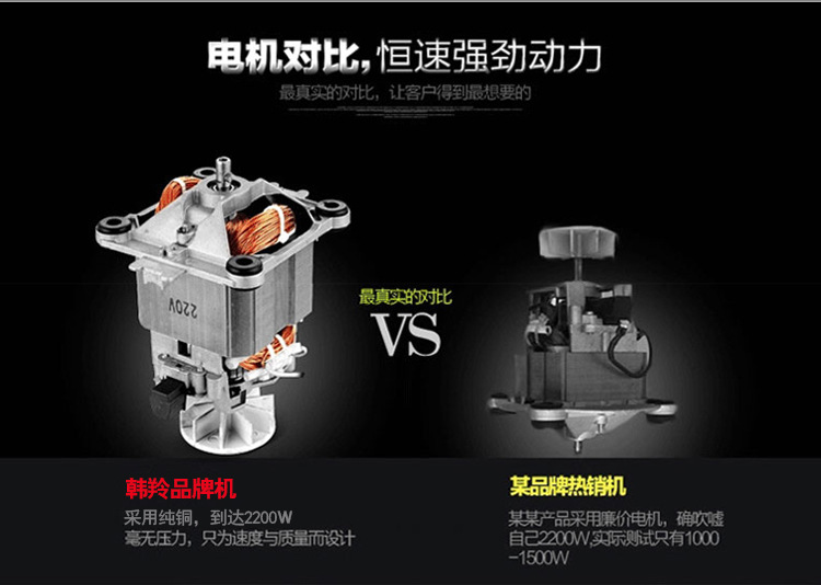 韓羚HL-400D豆漿機料理機現磨無渣商用大容量果汁破壁機攪拌機4L