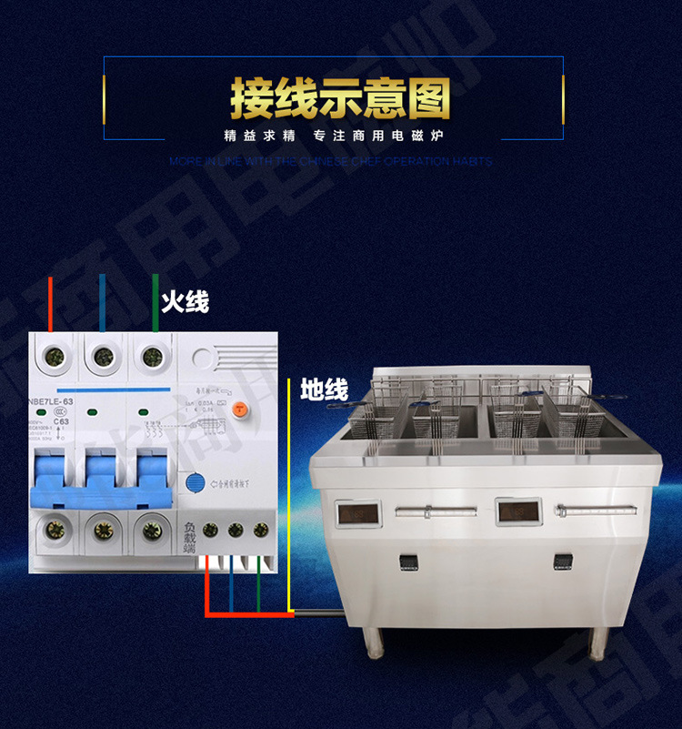 馳能單缸雙框炸爐商用雙缸四框炸爐大功率商用電磁油炸爐廠家批發(fā)