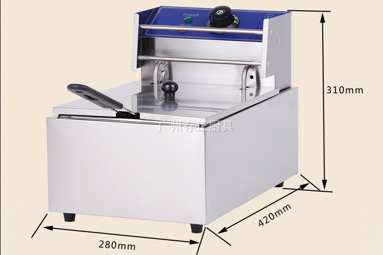 81不銹鋼單缸電炸爐 商用臺式電炸爐，油炸鍋