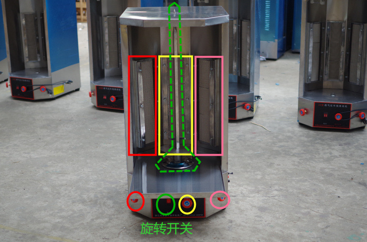 商用三控燃?xì)饪救鈾C(jī)土耳其烤肉機(jī)巴西自動(dòng)烤肉爐旋轉(zhuǎn)烤爐中東燒