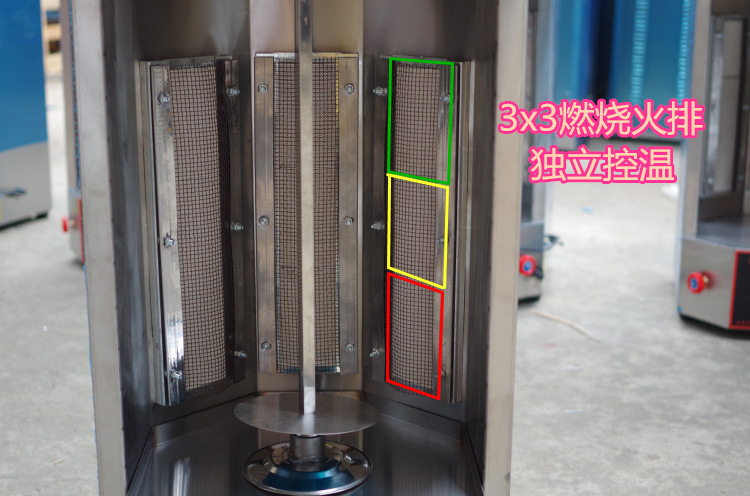 商用三控燃?xì)饪救鈾C(jī)土耳其烤肉機(jī)巴西自動(dòng)烤肉爐旋轉(zhuǎn)烤爐中東燒