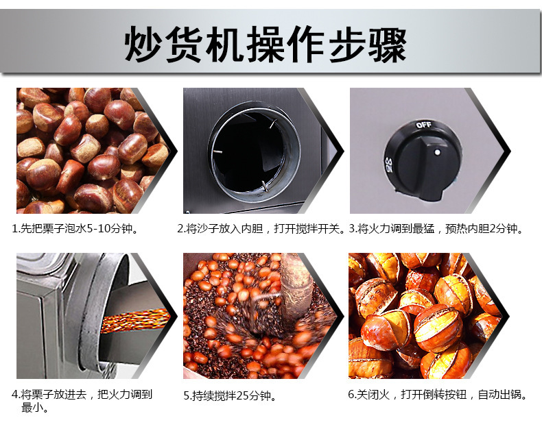 15/25型燃氣炒貨機炒栗子機 炒板栗機 炒瓜子機商用糖炒板栗機