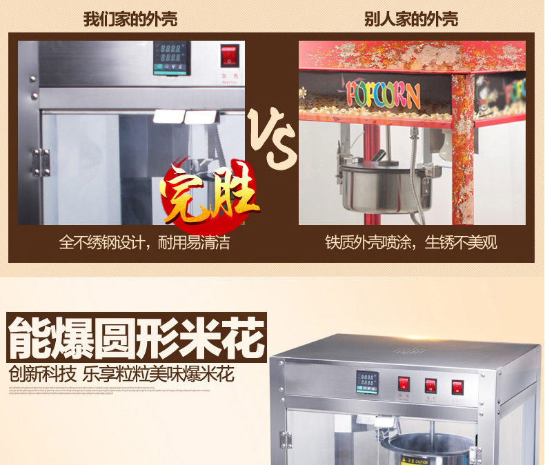 睿美爆米花機 商用全自動電動爆米花機器 爆米花爆谷機小吃設備