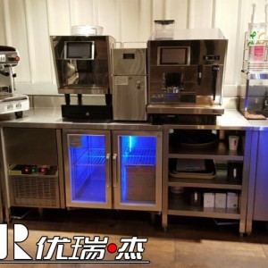 咖啡機(jī) 定做不銹鋼水吧臺(tái)商用奶茶店飲品店操作臺(tái)吧臺(tái)制冰機(jī)