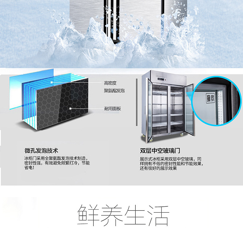 樂創商用冰柜立式四門4門冰箱冷柜冷藏冷凍保鮮柜