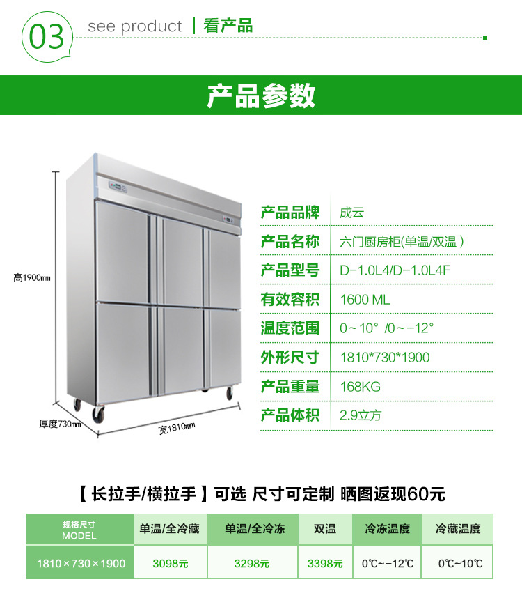 3產(chǎn)品參數(shù)-6門廚房冷柜