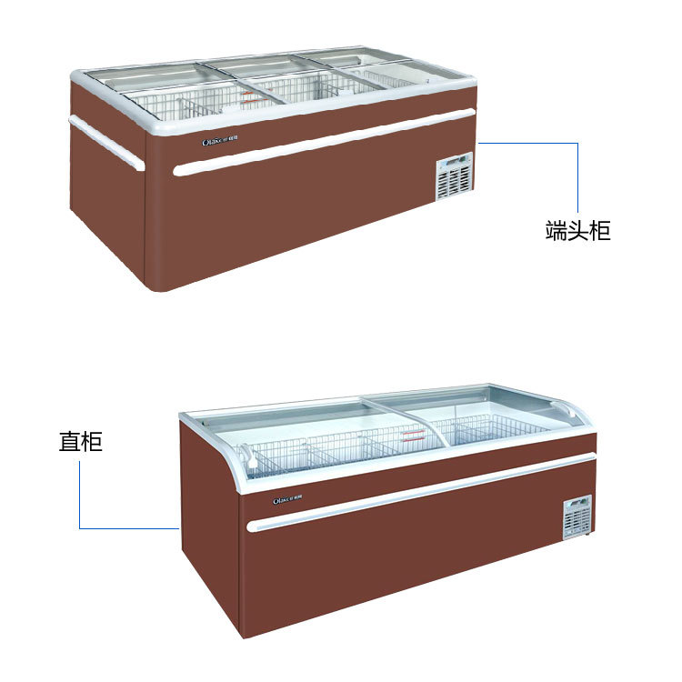 風(fēng)冷無霜組合島柜速凍超市臥式保鮮冰柜商用冷凍冷藏丸餃子展示柜