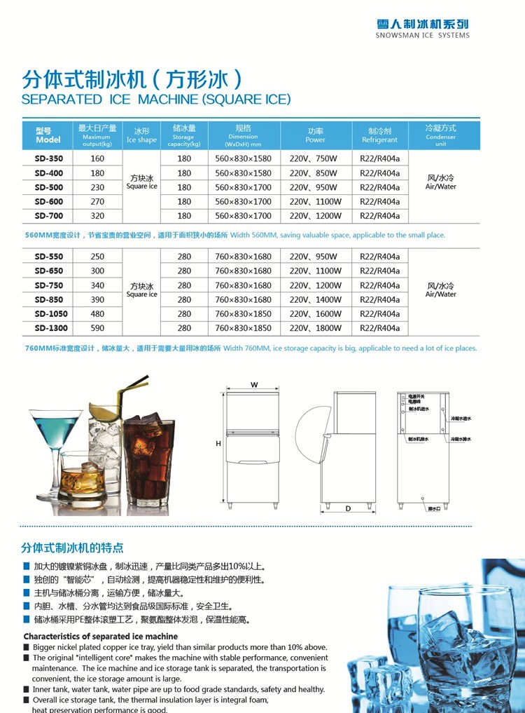 Snowsman雪人SC-12制冰機 圓柱冰磚機 商用制冰機 12塊冰