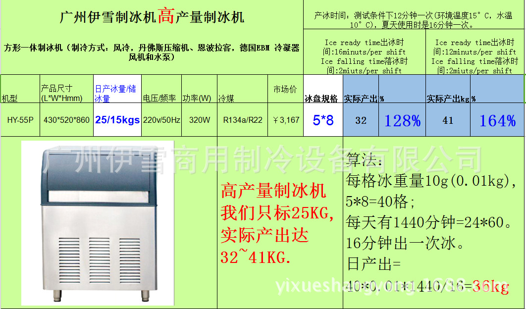 工廠直銷制冰設備制冰機商用 方塊冰酒吧用品 奶茶店制冰設備54kg