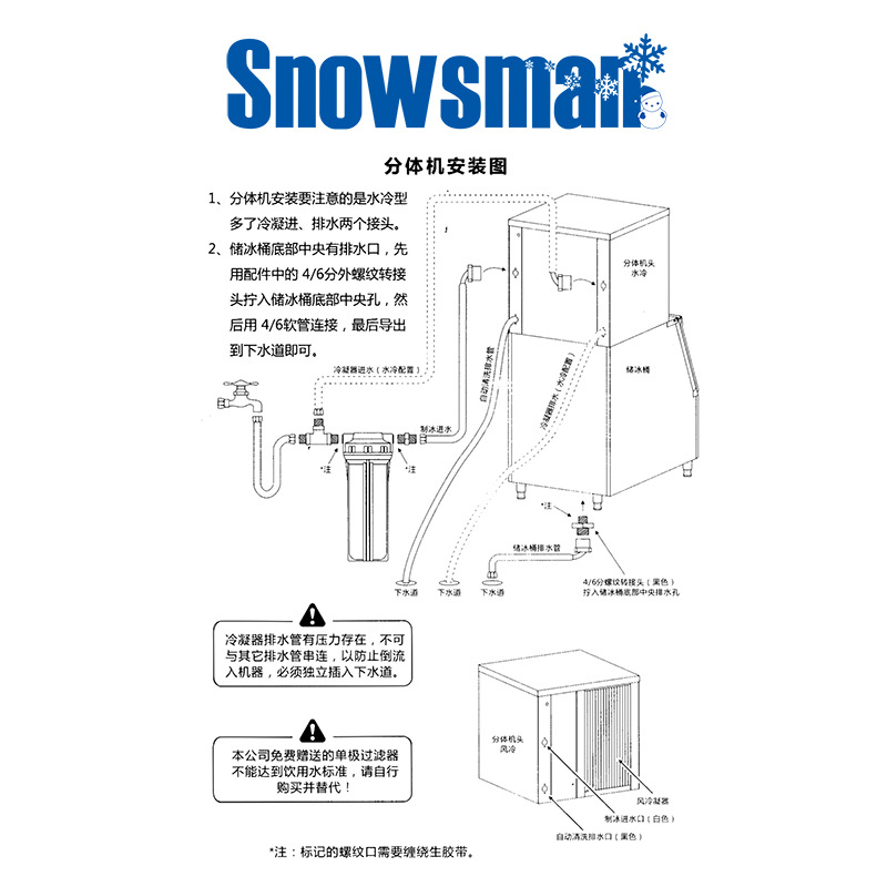 廠家供應雪人制冰機SD-1300方塊冰制冰機 酒吧制冰機 商用制冰機