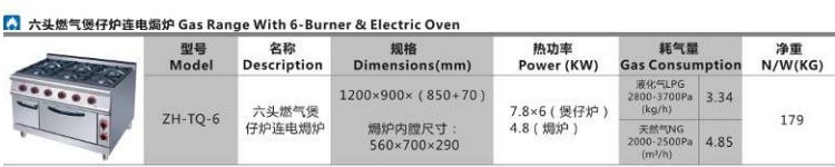 ZH-TQ-6六頭燃?xì)忪易袪t連電焗爐00004