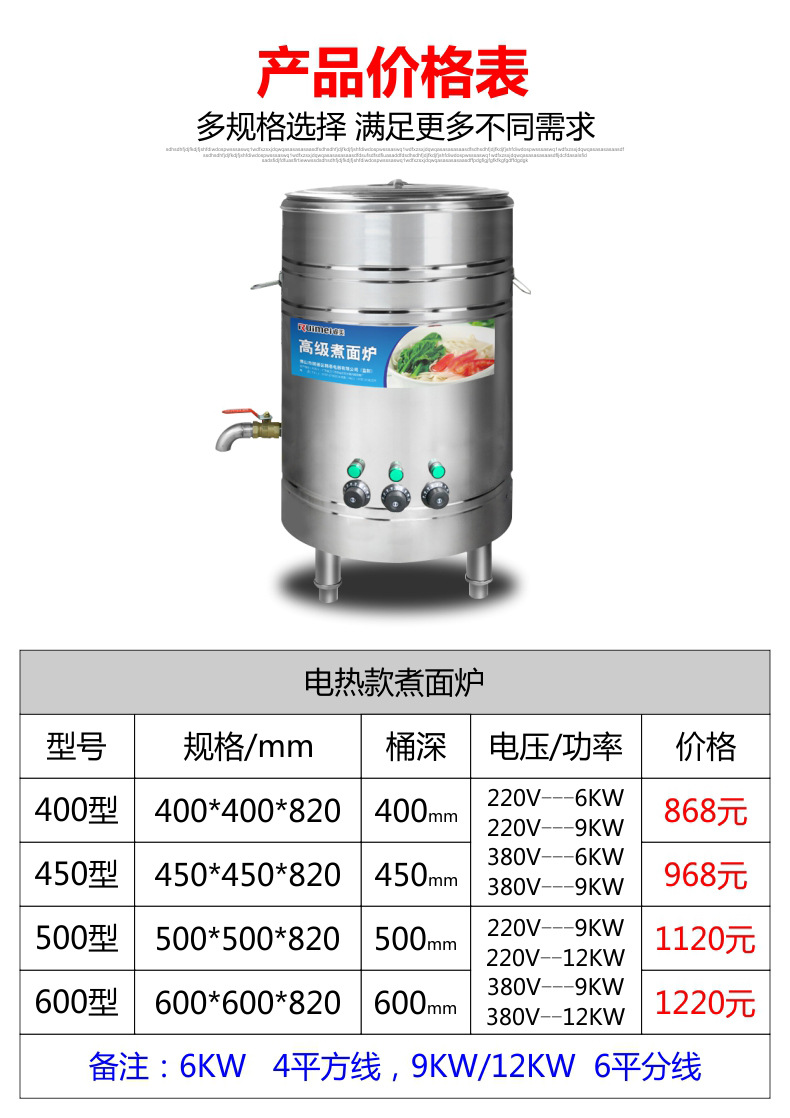 睿美商用電熱煮面爐節能雙層保溫爐煮面桶麻辣燙機湯鍋煮面機包郵