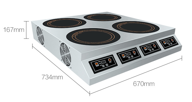 德國(guó)逸臣商用大功率電磁爐多頭工業(yè)食堂 錫紙花甲火鍋爐6頭煲仔爐