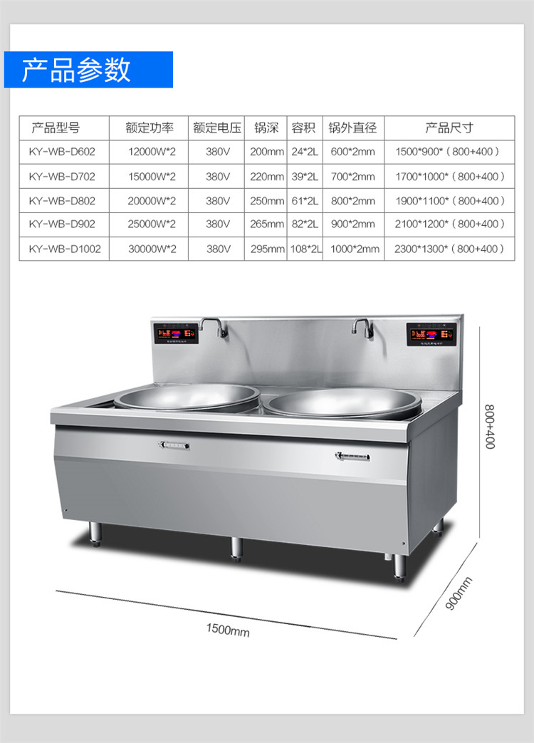 商用電磁灶大功率電磁爐設(shè)備電磁雙頭大鍋灶商業(yè)電磁加熱設(shè)備廠家