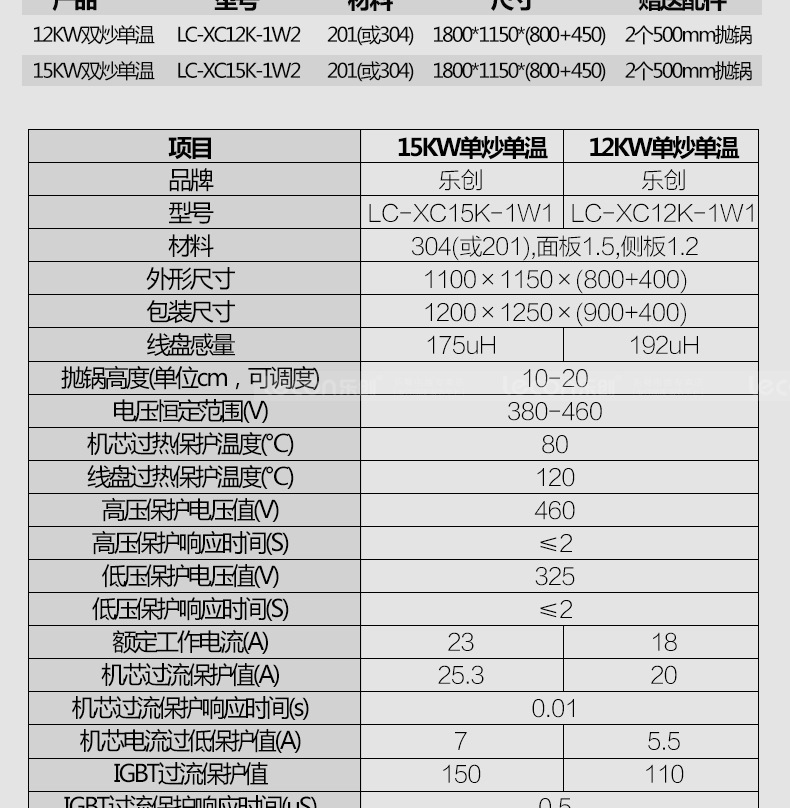 樂(lè)創(chuàng)商用電磁灶大功率15kw凹面爐單頭單尾電炒爐餐廳飯店食堂專用