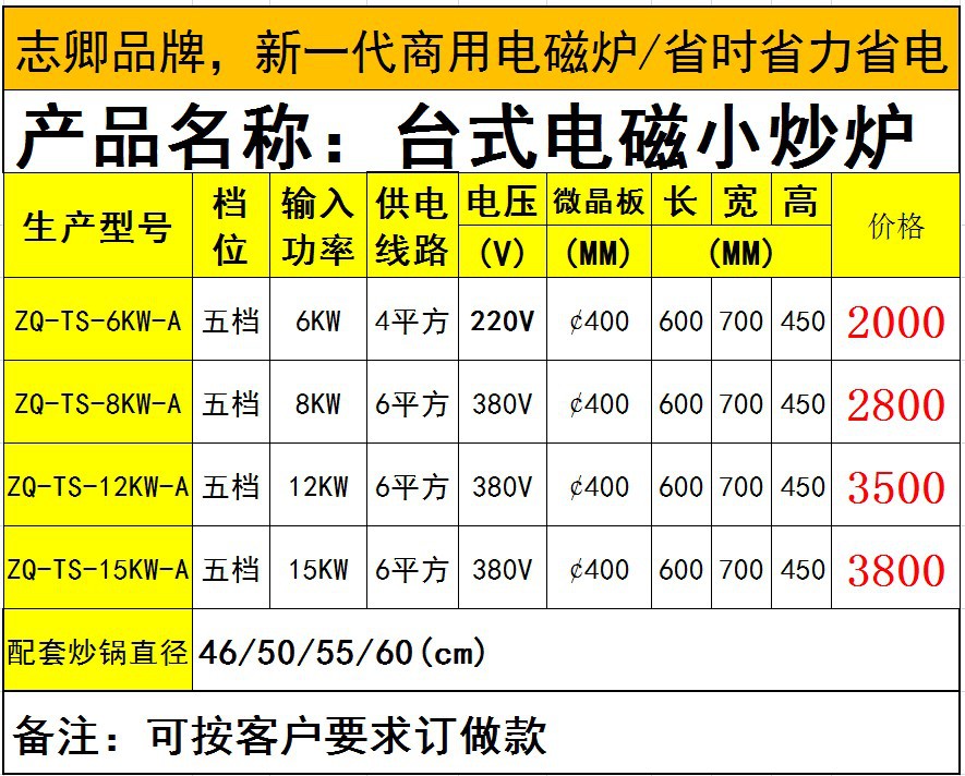 臺式凹形爐大功率電磁爐商用炒爐酒店用品6/8/12/15KW