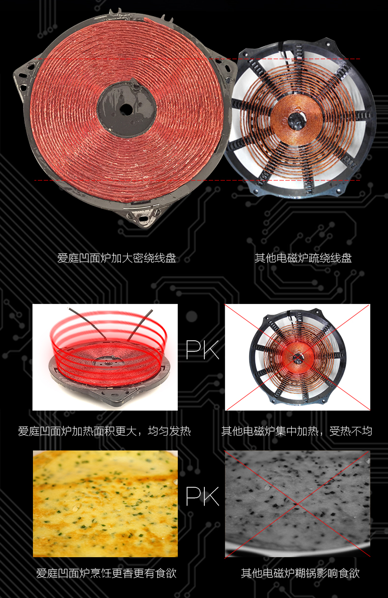 Ating/愛庭 IH-VD26B嵌入式大功率凹面電磁爐2600W爆炒家用正品