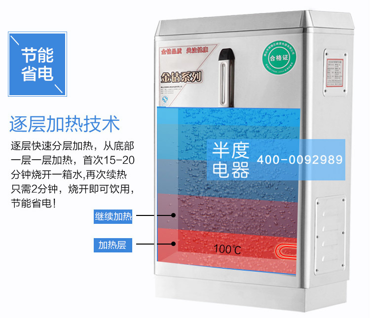 半度電熱開水器佛山廠家直銷6KW普通型不銹鋼商用全自動廚房設(shè)備