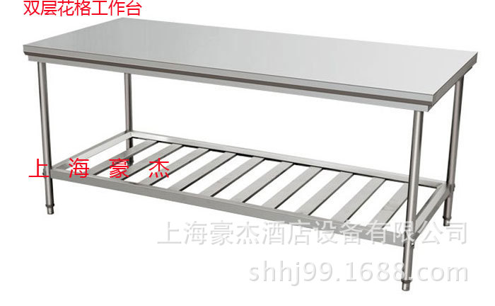 商用不銹鋼簡易工作臺雙層工作柜 操作臺打荷臺移門拉門單通雙通