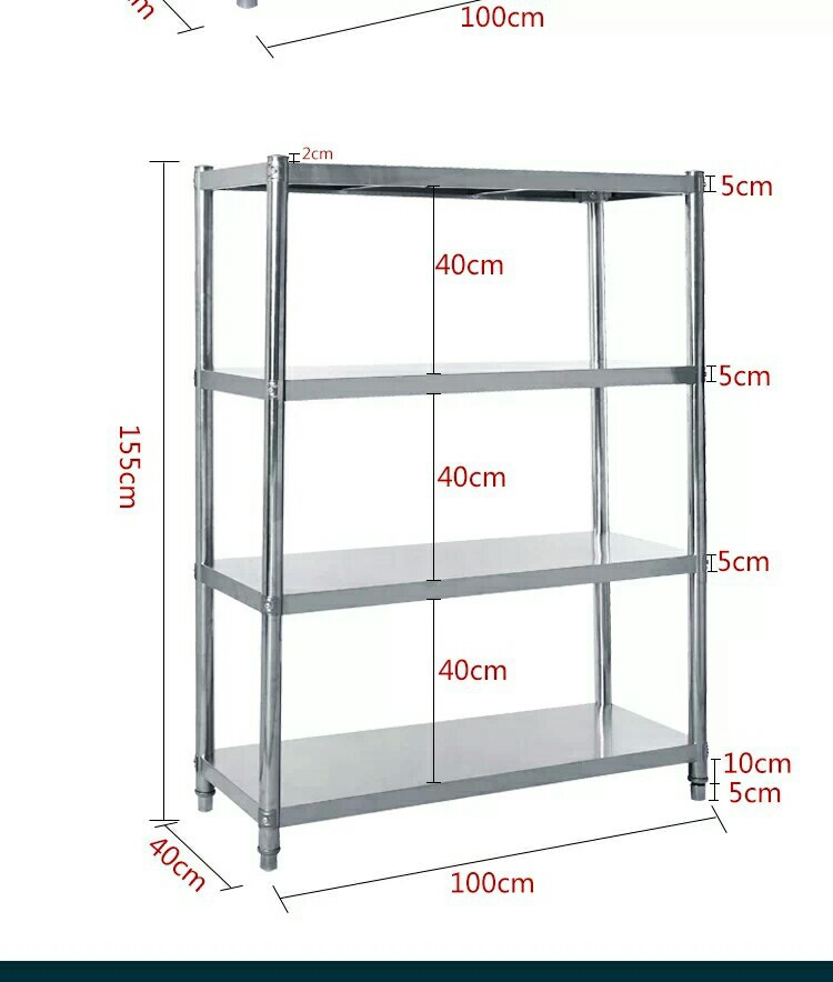 不銹鋼組裝式貨架、菜架、置物架、四層貨架、五層貨架