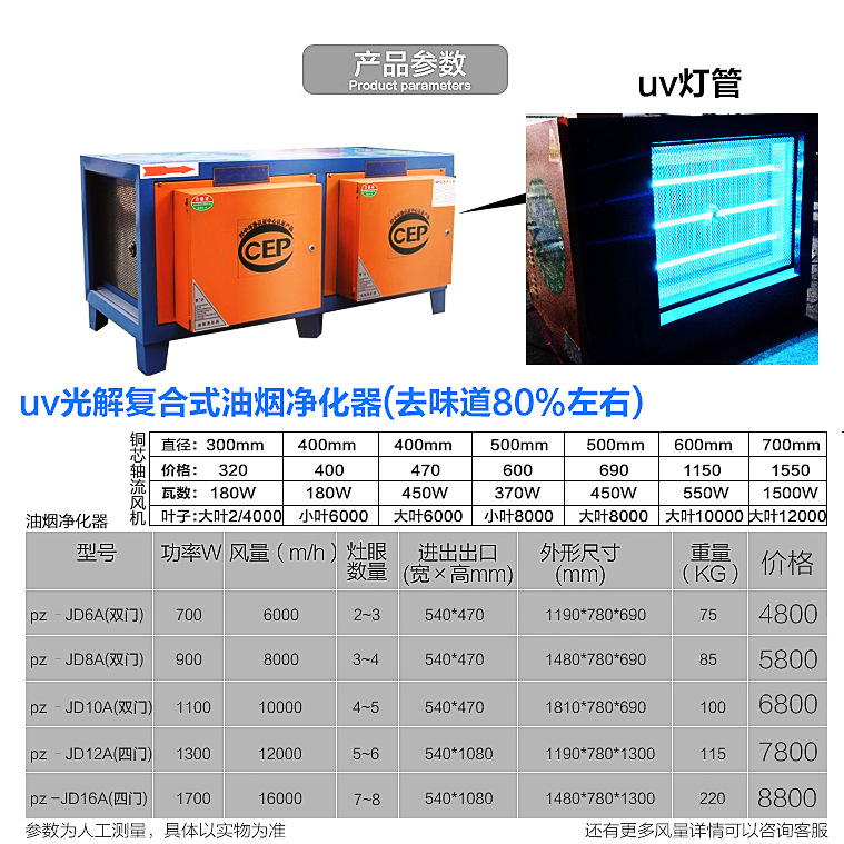 樂創低空排放油煙凈化器飯店廚房餐飲酒店環保靜電分離器無煙包郵