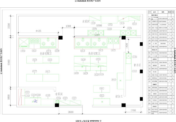企事業(yè)單位廚房設(shè)計(jì)CAD圖